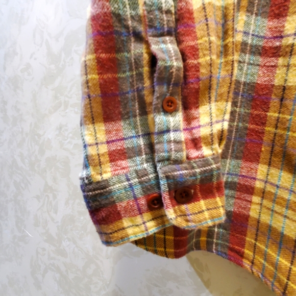 JL Powell The Sporting Life Brown/Tan/Rust Flannel LS Shirt XXL - Picture 3 of 5